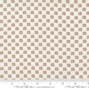 Christmas Stitched Little Schoolhouse Snow Pinecone Ydg for Moda - 20447 21 - PRICE PER 1/2 YARD