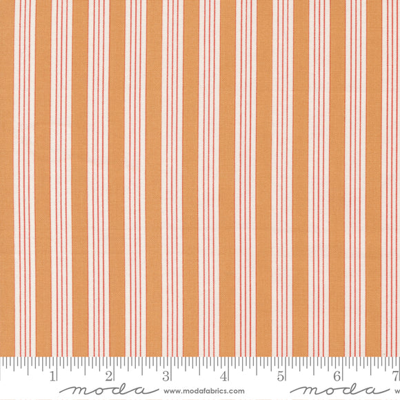 Fruit Cocktail Ticking Stripe Stripes Tangerine Yardage for Moda - 20467 17 - PRICE PER 1/2 YARD