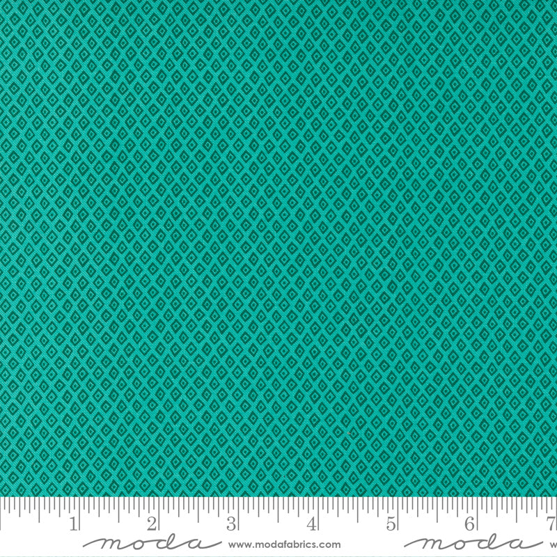 Jungle Paradise Diamond Dot Peacock Ydg for Moda - 20788 18 - PRICE PER 1/2 YARD
