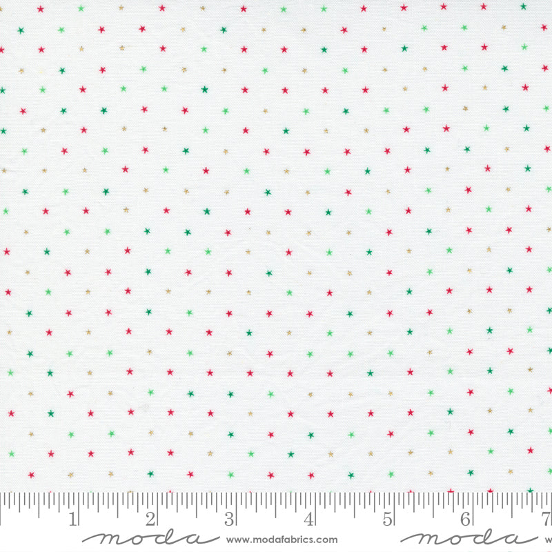 Twinkle Basic Dot Star Metallic Christmas Yardage for Moda - 24106 32M - PRICE PER 1/2 YARD
