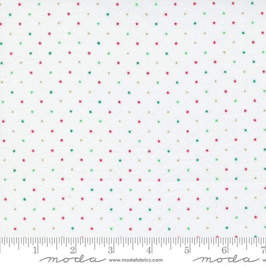 Twinkle Basic Dot Star Metallic Christmas Yardage for Moda - 24106 32M - PRICE PER 1/2 YARD