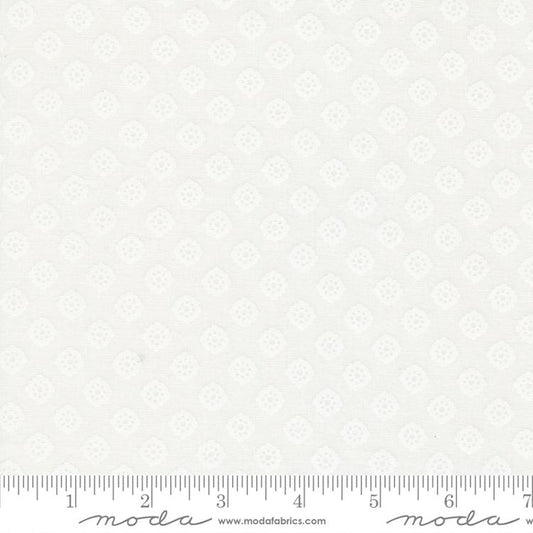 Coriander Seeds Lacy Polka Dot White Yardage for Moda -29143 11 - PRICE PER 1/2 YARD