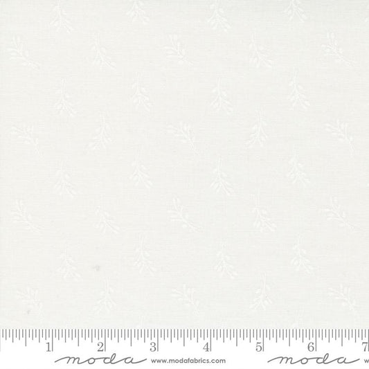 Coriander Seeds Sprigs Landscape White Yardage for Moda -29145 11 - PRICE PER 1/2 YARD