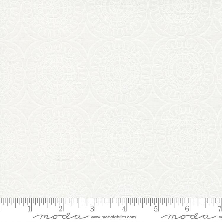 Coriander Seeds Medallion Geometric White Yardage for Moda -29147 11 - PRICE PER 1/2 YARD