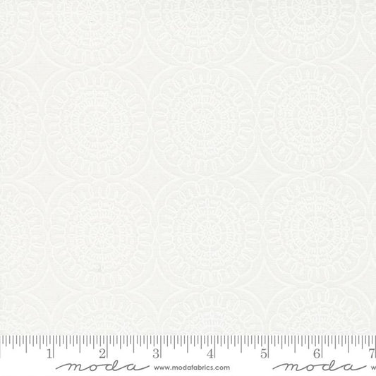 Coriander Seeds Medallion Geometric White Yardage for Moda -29147 11 - PRICE PER 1/2 YARD