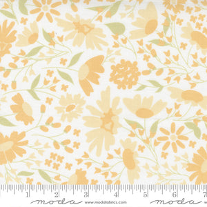Buttercup & Slate Floral Blooms Cloud Yardage for Moda -29151 11 - PRICE PER 1/2 YARD