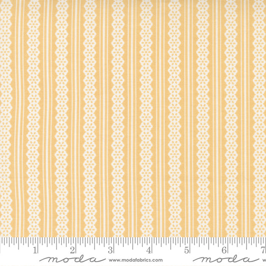 Buttercup & Slate Lacey Stripe Stripes Goldenrod Ydg for Moda -29157 12 - PRICE PER 1/2 YARD