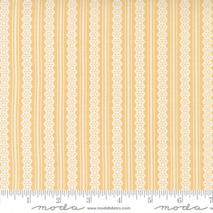 Buttercup & Slate Lacey Stripe Stripes Goldenrod Ydg for Moda -29157 12 - PRICE PER 1/2 YARD