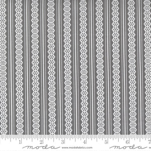 Buttercup & Slate Lacey Stripe Stripes Slate Ydg for Moda -29157 17 - PRICE PER 1/2 YARD