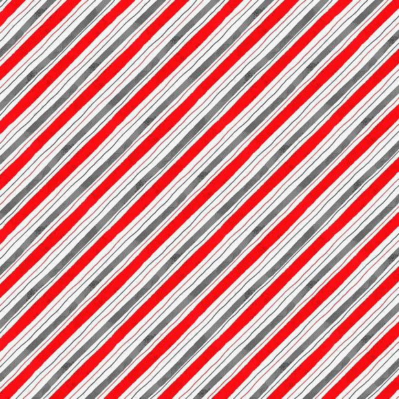 Snowy Tidings White Diagonal Stripe Ydg by Lola Molina for Wilmington Prints -32081-139-PRICE PER 1/2 YD