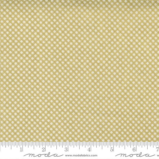 Whispers Metallic Trellis Check Cream Gold Ydg for Moda - 33558 13MG - PRICE PER 1/2 YARD