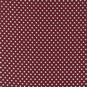 Dottie Small Dots Burgundy Yardage by Moda 45009-77 - PRICE PER 1/2 YARD