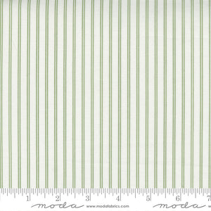 Nantucket Summer Stripes Cream Cream Grass Ydg by for Moda - 55267 26 - PRICE PER 1/2 YARD