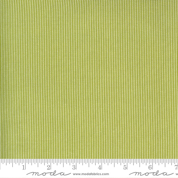 Spring Chicken Stripe Green Yardage by Sweetwater for Moda - 55526 13 - PRICE PER 1/2 YARD