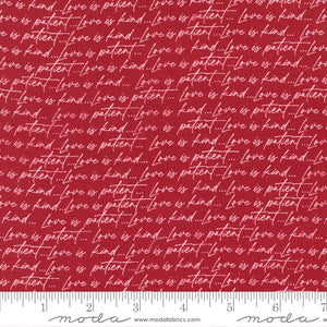 Flirt Love Is Patient Red Yardage by Sweetwater for Moda - 55571 12 - PRICE PER 1/2 YARD