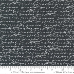 Flirt Love Is Patient Black Yardage by Sweetwater for Moda - 55571 13 - PRICE PER 1/2 YARD