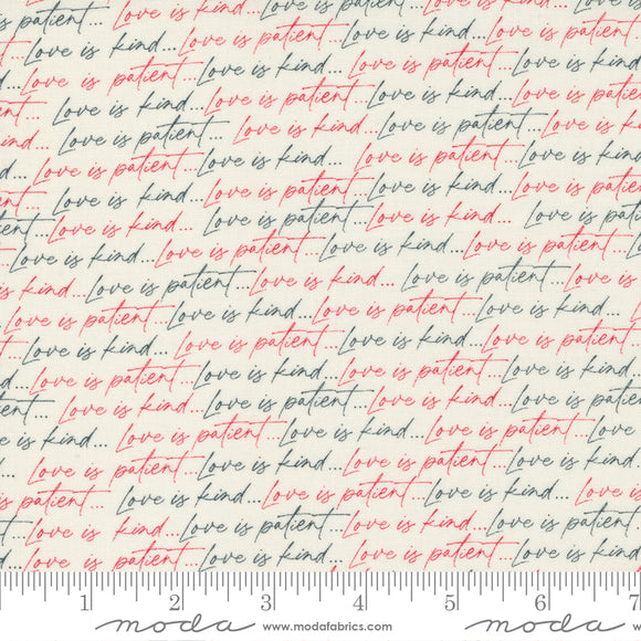 Flirt Love Is Patient Cream Multi Yardage by Sweetwater for Moda - 55571 21 - PRICE PER 1/2 YARD