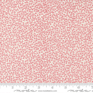 Flirt Doodle Cream Red Yardage by Sweetwater for Moda - 55572 31 - PRICE PER 1/2 YARD