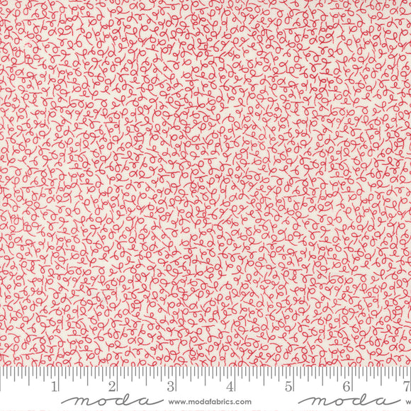 Flirt Doodle Cream Red Yardage by Sweetwater for Moda - 55572 31 - PRICE PER 1/2 YARD