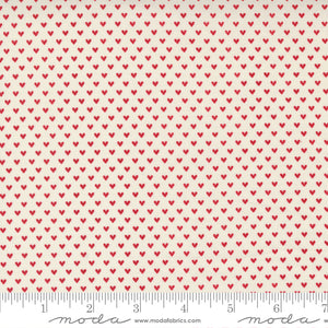 Flirt Tiny Heart Cream Red Yardage by Sweetwater for Moda - 55574 31 - PRICE PER 1/2 YARD