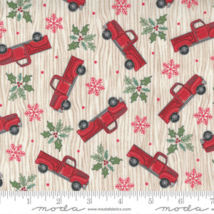 Home Sweet Holidays Red Truck White Yardage by Deb Strain - 56003 11  - PRICE PER 1/2 YARD