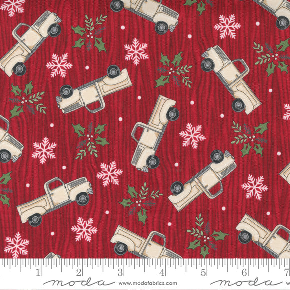 Home Sweet Holidays Red Truck Red Yardage by Deb Strain - 56003 12  - PRICE PER 1/2 YARD