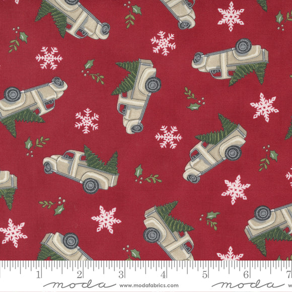 Holly Berry Tree Farm Trucks and Trees Berry Red Ydg by Deb Strain - 56032 12  - PRICE PER 1/2 YARD