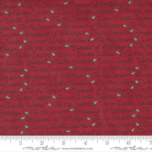 Holly Berry Tree Farm Text and Words Berry Red Ydg by Deb Strain - 56036 12  - PRICE PER 1/2 YARD