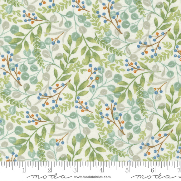 Harvest Wishes Fall Foilage Leaves Whitewashed Ydg by Deb Strain - 56063 11  - PRICE PER 1/2 YARD