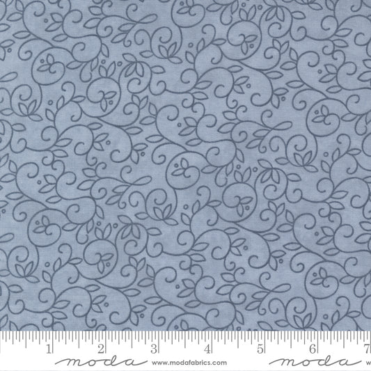 Winter Flurries Wreath Swirls Blenders Sky for Moda - 6885 12- PRICE PER 1/2 YARD