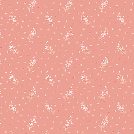 Welcome Spring Flower Stalks Pink Yardage for Andover Fabrics -A-396 -E - PRICE PER 1/2 YARD