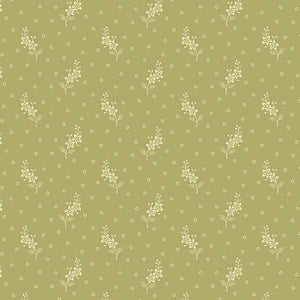 Welcome Spring Flower Stalks Green Yardage for Andover Fabrics -A-396 -G - PRICE PER 1/2 YARD