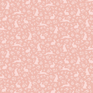 Welcome Spring Bunnies Pink Yardage for Andover Fabrics -A-405-E - PRICE PER 1/2 YARD