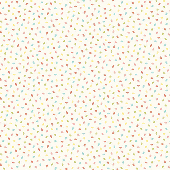 Welcome Spring Eggs White Yardage for Andover Fabrics -A-406-L - PRICE PER 1/2 YARD