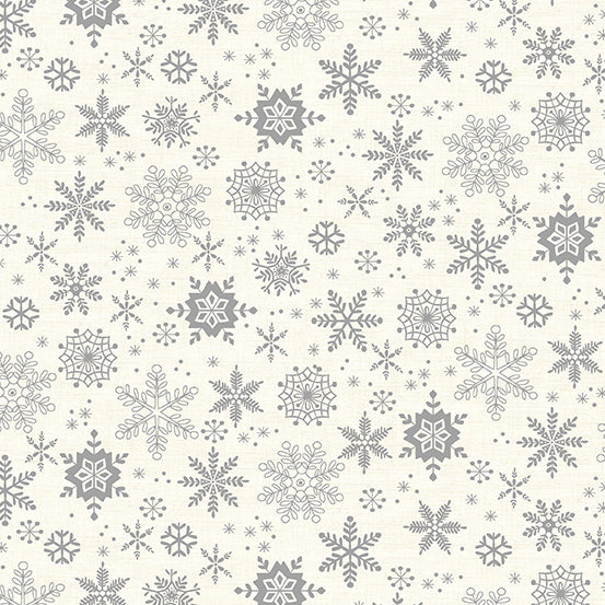 Scandi 2023 Snowflakes Silver Yardage for Andover Fabrics -TP-2576-S - PRICE PER 1/2 YARD