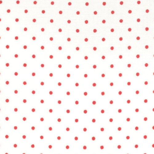 Essentially Yours White Red Yardage by Moda 8654-51 - PRICE PER 1/2 YARD