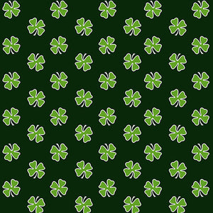 Hello Lucky Four Leaf Clover Black Green Yardage for Henry Glass 9735-69 - PRICE PER 1/2 YARD
