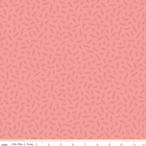 Gingham Gardens Stems Coral Yardage  for RBD-C10356 CORAL - PRICE PER 1/2 YARD