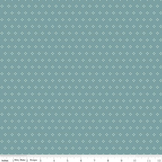 Stitch Square Teal Yardage for Riley Blake Designs-C10929 TEAL - PRICE PER 1/2 YARD