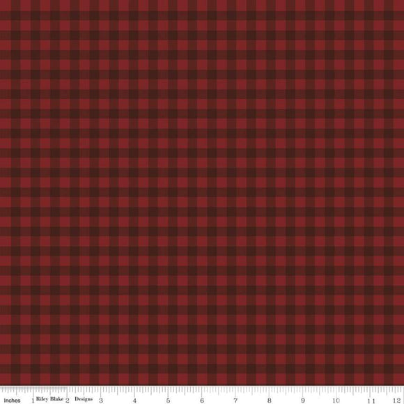 Farmhouse Christmas Gingham Red Yardage for RBD-C10956 RED - PRICE PER 1/2 YARD