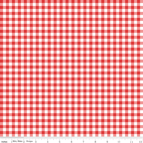 Quilt Fair Gingham for RBD C11357 -RED - PRICE PER 1/2 YARD