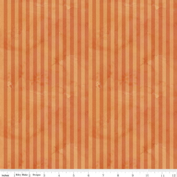 Halloween Whimsy Stripes Orange Ydg for RBD C11826 ORANGE - PRICE PER 1/2 YARD
