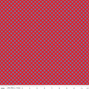 Picadilly Dots Red Yardage for RBD C11897 - RED PRICE PER 1/2 YARD