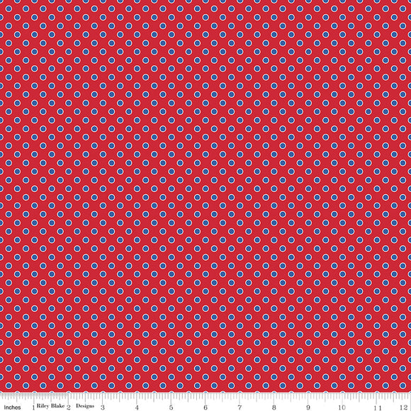 Picadilly Dots Red Yardage for RBD C11897 - RED PRICE PER 1/2 YARD