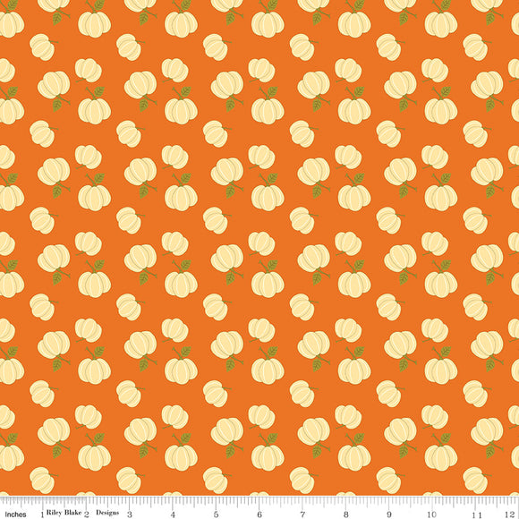 Awesome Autumn Pumpkins Orange Ydg for RBD C12171 ORANGE- PRICE PER 1/2 YARD