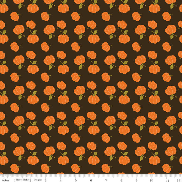 Awesome Autumn Pumpkins Raisin Ydg for RBD C12171 RAISIN - PRICE PER 1/2 YARD