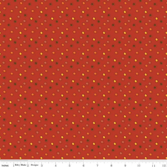 Awesome Autumn Dots Red Ydg for RBD C12175 RED - PRICE PER 1/2 YARD