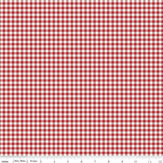 Bee Gingham Tina Schoolhouse Red Yardage for RBD -C12553 RED - PRICE PER 1/2 YARD