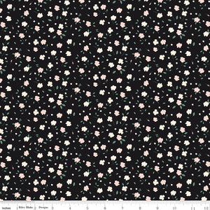 At First Sight Blossoms Black Yardage for RBD-C12686 BLACK - PRICE PER 1/2 YARD
