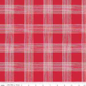 Land of the Brave Plaid Red Yardage for RBD C13143 RED - PRICE PER 1/2 YARD
